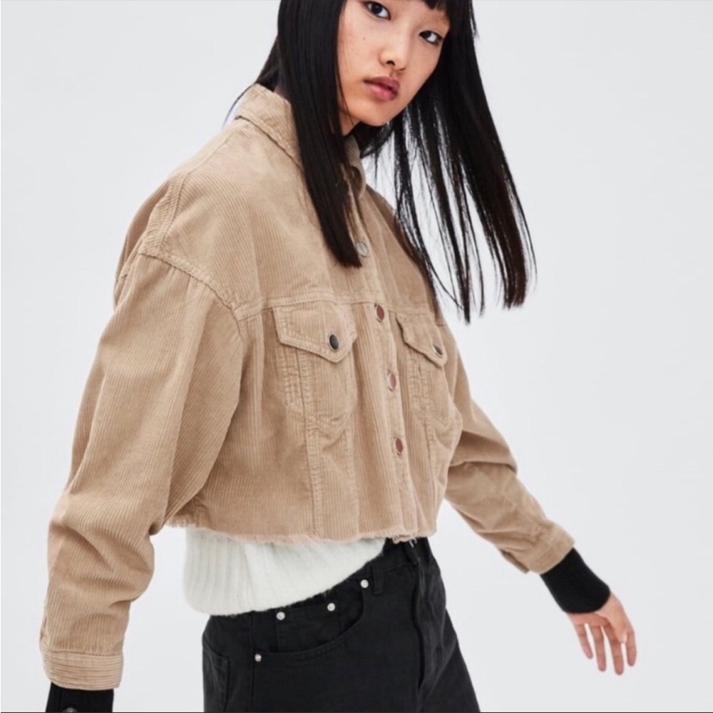 Zara TRF Corduroy Cropped Jacket